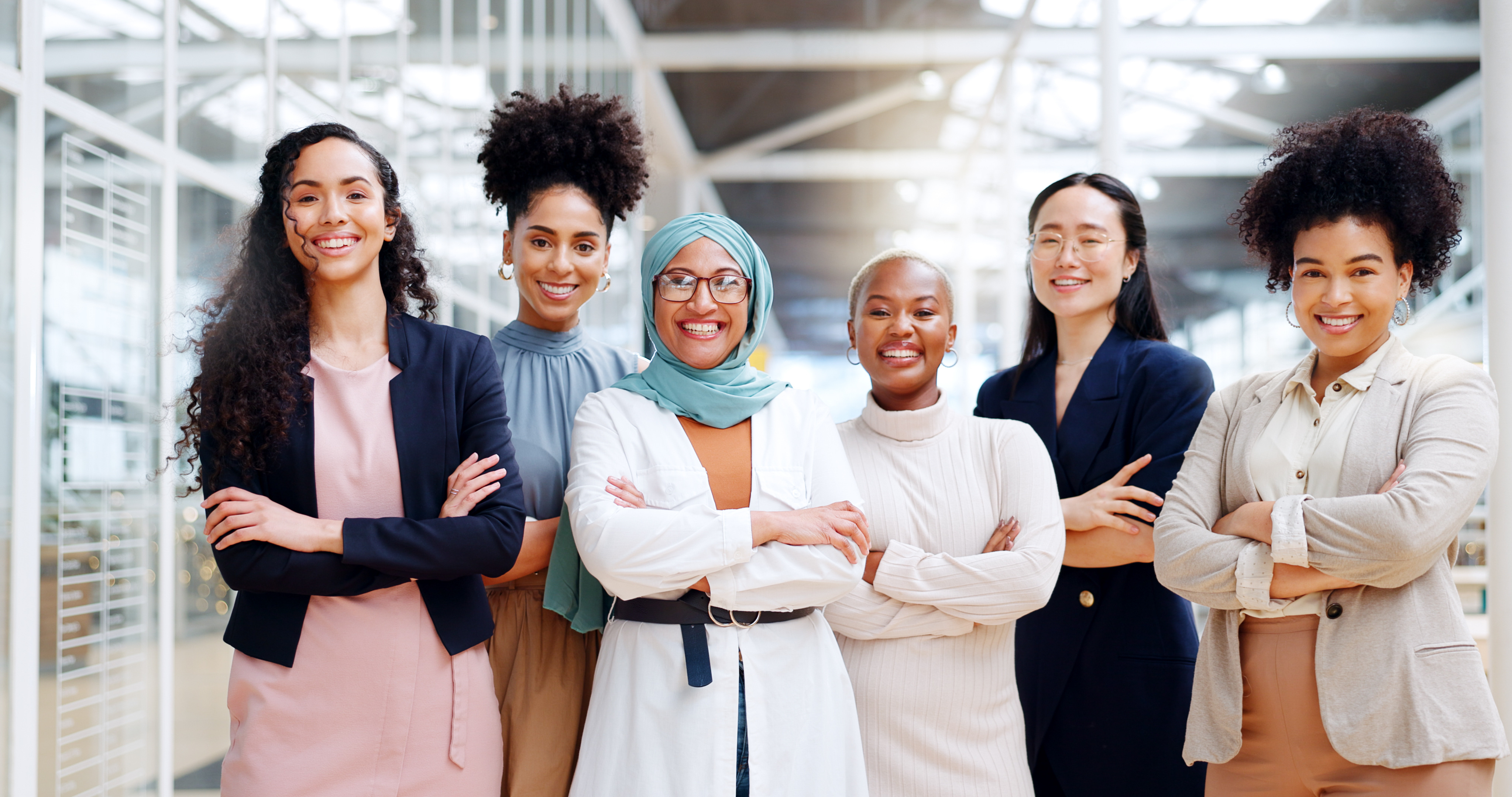 a group of diverse empowered women